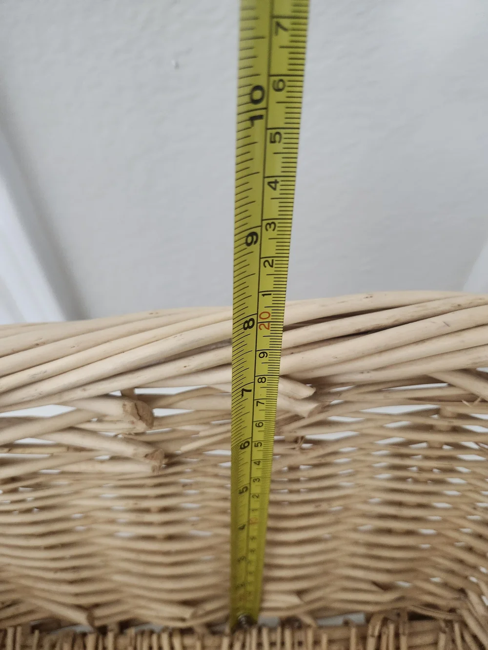 Woven Rattan Storage Basket in Natural Tan with Handles